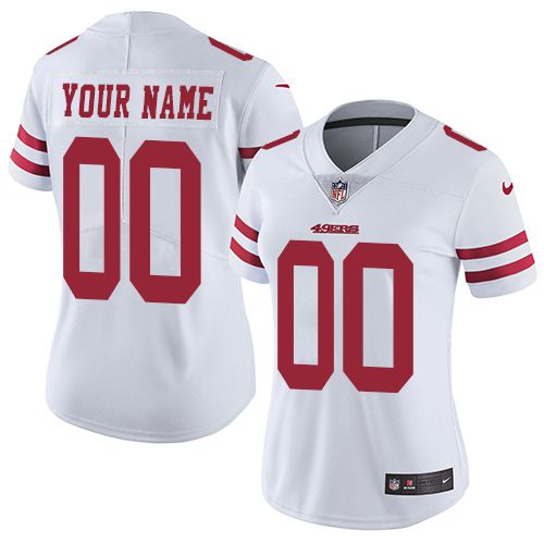 2019 NFL Women Nike San Francisco 49ers Road White Customized Vapor jersey->customized nfl jersey->Custom Jersey